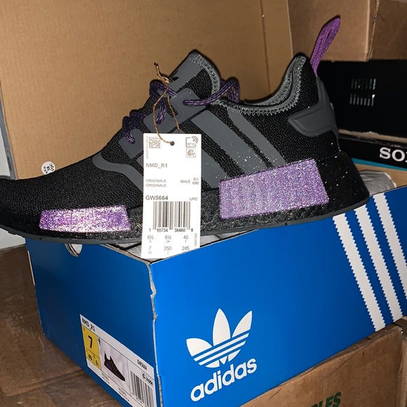 adidas gazelle silver green womens Shop Purple Womens adidas NMD R1 Lace Up Sneakers – Shoebacca main image 0
